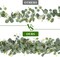 2 PCS Artificial Eucalyptus Garland 5.9FT Faux Silver Dollar Greenery Garland Vines with White Flower Boxwood Fake Hanging Plants for Wedding Home Party Table Mantle Wall Decor